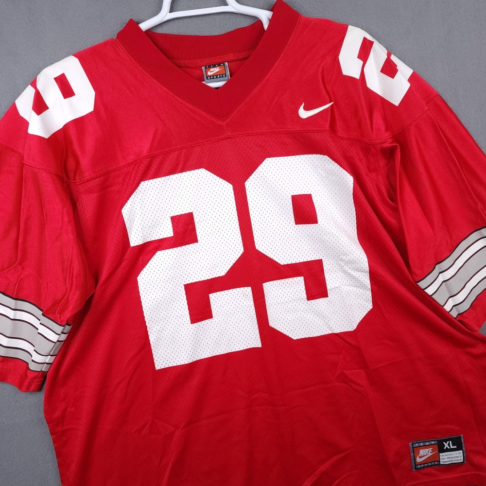 Nike Team Sports Ohio State Buckeyes Football Jersey Red White Mens XL #29 USA